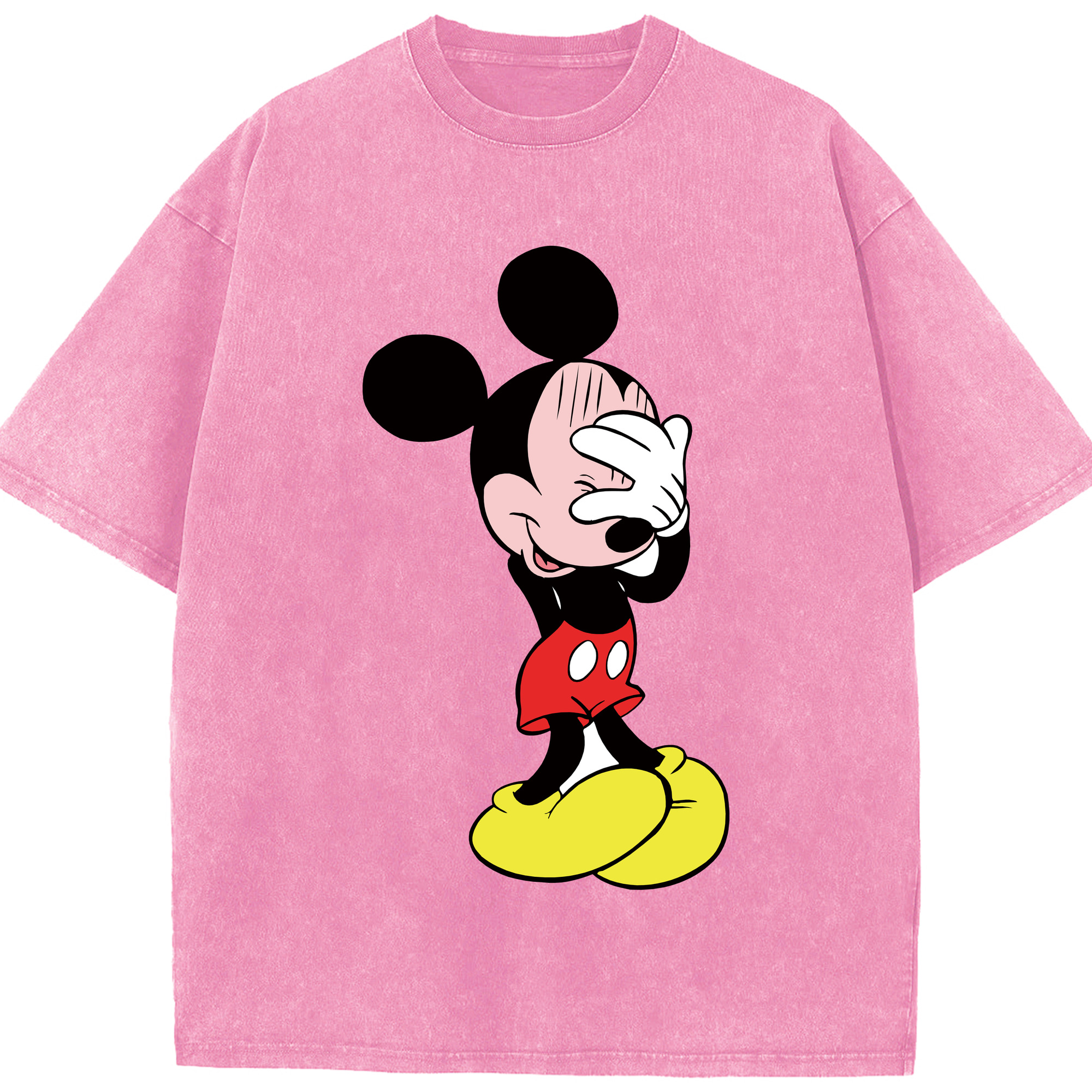 （画像用） ミッキーマウス Mickey Mouse 綿100% ヴィンテージ風 半袖Tシャツ（フロントプリント）